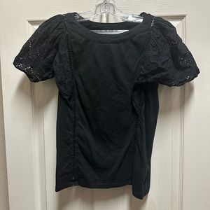 Banana republic black eyelet shirt